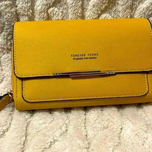 Forever young yellow crossbody purse/ clutch
